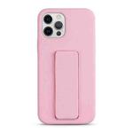 For iPhone 12 Pro Liquid Silicone Holder Phone Case(Pink)