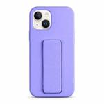 For iPhone 13 Liquid Silicone Holder Phone Case(Light Purple)