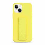 For iPhone 13 Liquid Silicone Holder Phone Case(Yellow)