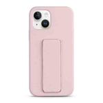 For iPhone 13 Liquid Silicone Holder Phone Case(Sand Pink)