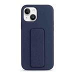 For iPhone 13 Liquid Silicone Holder Phone Case(Midnight Blue)