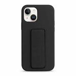 For iPhone 13 Liquid Silicone Holder Phone Case(Black)