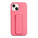 For iPhone 13 Liquid Silicone Holder Phone Case(Rose Pink)