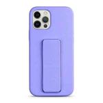 For iPhone 13 Pro Liquid Silicone Holder Phone Case(Light Purple)