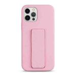 For iPhone 13 Pro Liquid Silicone Holder Phone Case(Pink)