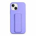 For iPhone 14 Liquid Silicone Holder Phone Case(Light Purple)