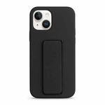 For iPhone 14 Liquid Silicone Holder Phone Case(Black)