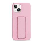 For iPhone 15 Liquid Silicone Holder Phone Case(Pink)