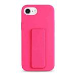 For iPhone SE 2022 / SE 2020 / 8 / 7 Liquid Silicone Holder Phone Case(Brilliant Pink)