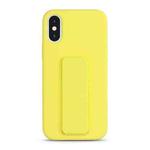 For iPhone XS / X Liquid Silicone Holder Phone Case(Yellow)