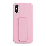 For iPhone XS / X Liquid Silicone Holder Phone Case(Pink)