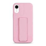 For iPhone XR Liquid Silicone Holder Phone Case(Pink)