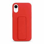 For iPhone XR Liquid Silicone Holder Phone Case(Red)