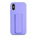 For iPhone XS Max Liquid Silicone Holder Phone Case(Light Purple)