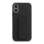 For iPhone XS Max Liquid Silicone Holder Phone Case(Black)