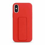 For iPhone XS Max Liquid Silicone Holder Phone Case(Red)