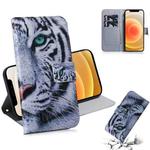 For iPhone 12 mini Coloured Drawing Horizontal Flip Leather Case, with Holder & Card Slots & Wallet(Tiger)