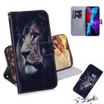 For iPhone 12 / 12 Pro Coloured Drawing Horizontal Flip Leather Case, with Holder & Card Slots & Wallet(Lion)