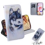For LG K41S Coloured Drawing Horizontal Flip Leather Case, with Holder & Card Slots & Wallet(White Wolf)
