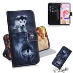 For LG K41S Coloured Drawing Horizontal Flip Leather Case, with Holder & Card Slots & Wallet(Wolf and Dog)
