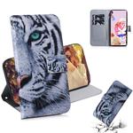 For LG K51S Coloured Drawing Horizontal Flip Leather Case, with Holder & Card Slots & Wallet(Tiger)