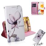 For LG K61 Coloured Drawing Horizontal Flip Leather Case, with Holder & Card Slots & Wallet(Magnolia Flower)