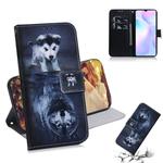 For Xiaomi Redmi 9A Coloured Drawing Horizontal Flip Leather Case, with Holder & Card Slots & Wallet(Wolf and Dog)