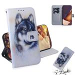 For Samsung Galaxy Note 20 Ultra Coloured Drawing Horizontal Flip Leather Case, with Holder & Card Slots & Wallet(White Wolf)