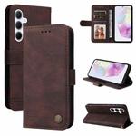 For Samsung Galaxy M35 Skin Feel Life Tree Metal Button Leather Phone Case(Brown)