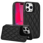 For iPhone 16 Pro Max Double Buckle Rhombic PU Leather Phone Case(Black)