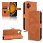 For Samsung Galaxy Xcover7 Pro Skin Feel Magnetic Flip Leather Phone Case(Brown)