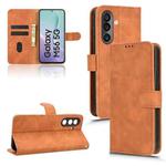For Samsung Galaxy M56 5G Skin Feel Magnetic Flip Leather Phone Case(Brown)
