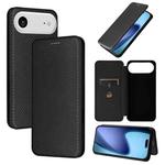 For iPhone 17 Air Carbon Fiber Texture Flip Leather Phone Case(Black)