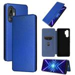 For HTC U24 Pro Carbon Fiber Texture Flip Leather Phone Case(Blue)