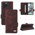 For iPhone 16 Pro Magnetic Clasp Leather Phone Case(Brown)