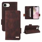 For iPhone SE 2024 Magnetic Clasp Leather Phone Case(Brown)