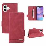 For iPhone 17 Magnetic Clasp Leather Phone Case(Red)