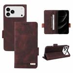 For iPhone 17 Pro Max Magnetic Clasp Leather Phone Case(Brown)