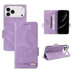For iPhone 17 Pro Max Magnetic Clasp Leather Phone Case(Purple)