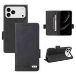 For iPhone 17 Pro Max Magnetic Clasp Leather Phone Case(Black)