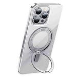 For iPhone 16 Pro Max hoco AS1 MagSafe Magnetic Rotating Stand Phone Case(Transparent)