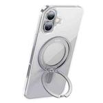 For iPhone 16 hoco AS1 MagSafe Magnetic Rotating Stand Phone Case(Transparent)