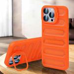 For iPhone 11 Pro Max Invisible Holder Cooling Phone Case(Transparent Orange)