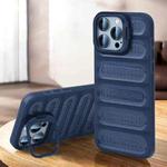 For iPhone 12 Pro Max Invisible Holder Cooling Phone Case(Transparent Blue)