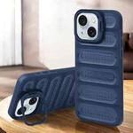 For iPhone 15 Plus / 14 Plus Invisible Holder Cooling Phone Case(Transparent Blue)