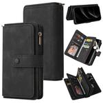 For iPhone 17 Pro Max Skin Feel Multi Card Slots Zipper Wallet Leather Phone Case(Black)