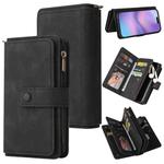 For iPhone 17 Skin Feel Multi Card Slots Zipper Wallet Leather Phone Case(Black)