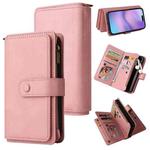 For iPhone 17 Skin Feel Multi Card Slots Zipper Wallet Leather Phone Case(Pink)