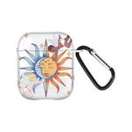 For AirPods 2 / 1 Wireless Earphones TPU Painted Protective Case(Transparent Sun Angel)