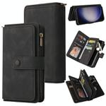 For Samsung Galaxy S25 / S24 5G Skin Feel Multi Card Slots Zipper Wallet Leather Phone Case(Black)